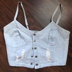 Denim crop top